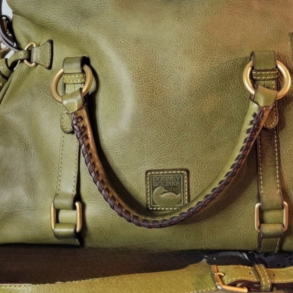 Dooney & Bourke Florentine Leather Tassel Shoulder Bag - Moss - Picture 10 of 12